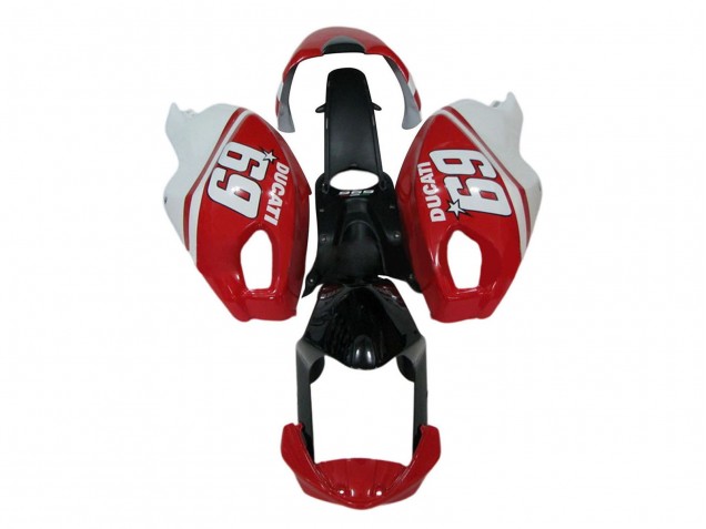 Compra Carenados Moto Ducati Monster 696 796 1100 1100S 2008-2012 - Blanco Rojo Negro Brillante 69