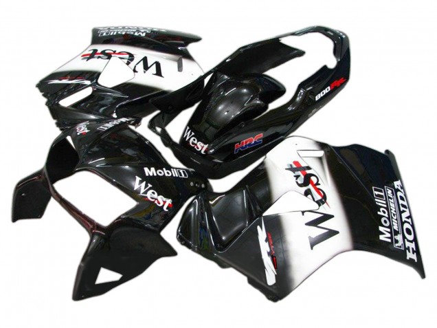 Compra Carenados Moto Honda VFR 800 1998-2001 - Negro Brillante Blanco West HRC