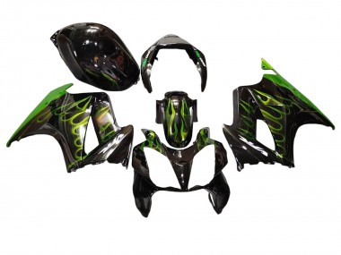 Compra Carenados Moto Honda VFR 800 2002-2013 - Negro Brillante Verde Llama