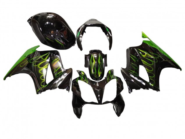 Compra Carenados Moto Honda VFR 800 2002-2013 - Negro Brillante Verde Llama