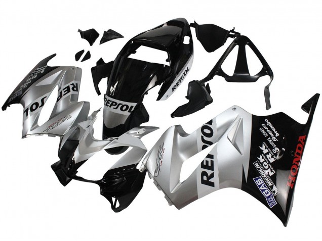 Compra Carenados Moto Honda VFR 800 2002-2013 - Plata Negro Brillante Repsol