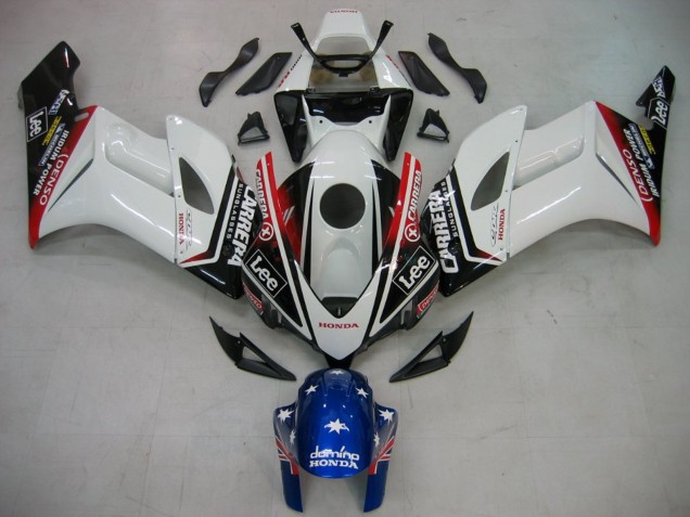 Compra Carenados Moto Honda CBR1000RR 2004-2005 - Blanco Azul Rojo Negro Brillante Estrella Carrera Lee