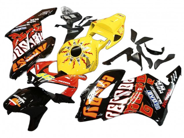 Compra Carenados Moto Honda CBR1000RR 2004-2005 - Amarillo Naranja Negro Brillante Repsol Rossi 46