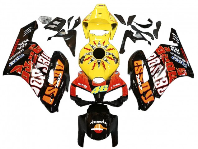 Compra Carenados Moto Honda CBR1000RR 2004-2005 - Amarillo Naranja Negro Brillante Repsol Rossi 46