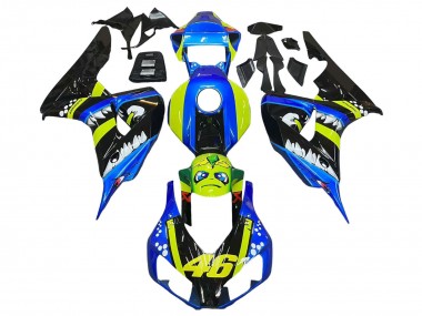 Compra Carenados Moto Honda CBR1000RR 2006-2007 - Azul Fluorescent Verde Negro Brillante Tiburón 46