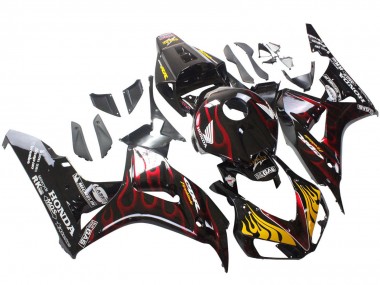 Compra Carenados Moto Honda CBR1000RR 2006-2007 - Negro Brillante Amarillo Rojo Llama