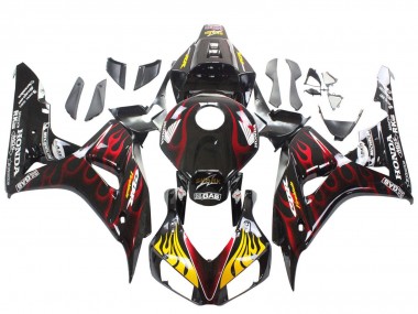 Compra Carenados Moto Honda CBR1000RR 2006-2007 - Negro Brillante Amarillo Rojo Llama