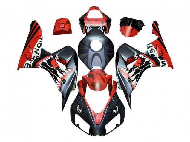 Compra Carenados Moto Honda CBR1000RR 2006-2007 - Rojo Negro Mate Monstruo Tiburón