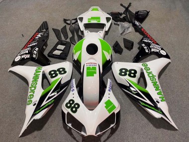 Compra Carenados Moto Honda CBR1000RR 2006-2007 - Blanco Verde Negro Brillante Hannspree 88
