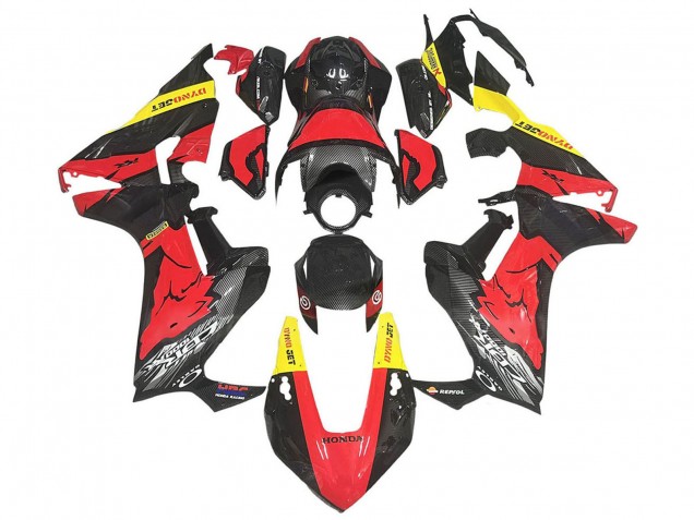 Compra Carenados Moto Honda CBR1000RR 2017-2023 - Rojo Amarillo Negro FibraCarbono