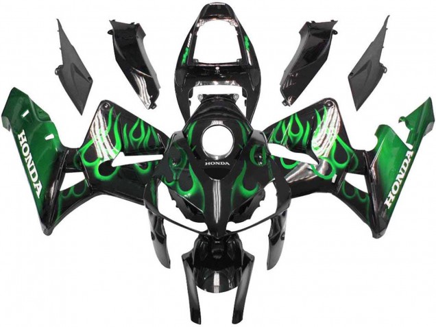Compra Carenados Moto Honda CBR600RR 2005-2006 - Negro Brillante Verde Llama