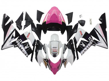Compra Carenados Moto Kawasaki ZX10R 2004-2005 - Negro Rosa Blanco Playboy Motul
