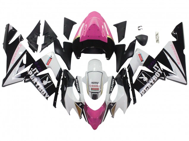 Compra Carenados Moto Kawasaki ZX10R 2004-2005 - Negro Rosa Blanco Playboy Motul