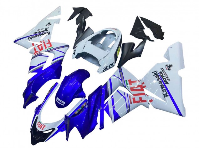 Compra Carenados Moto Kawasaki ZX10R 2004-2005 - Azul Brillante Blanco Fiat Motul