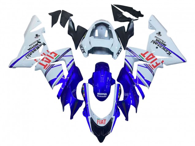 Compra Carenados Moto Kawasaki ZX10R 2004-2005 - Azul Brillante Blanco Fiat Motul