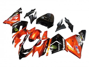 Compra Carenados Moto Kawasaki ZX10R 2004-2005 - Burnt Naranja Negro Monstruo Elf