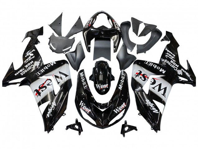 Compra Carenados Moto Kawasaki ZX10R 2006-2007 - Negro Brillante Blanco West