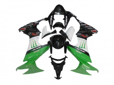 Compra Carenados Moto Kawasaki ZX10R 2008-2010 - Negro Brillante Blanco Verde Monstruo