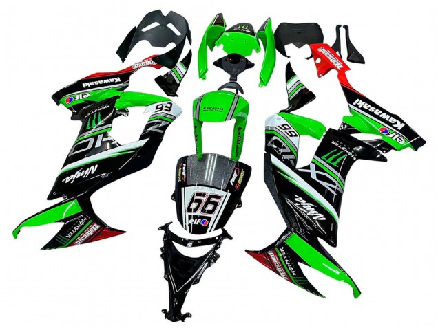 Compra Carenados Moto Kawasaki ZX10R 2008-2010 - Verde Blanco Rojo Negro Monstruo Elf 66