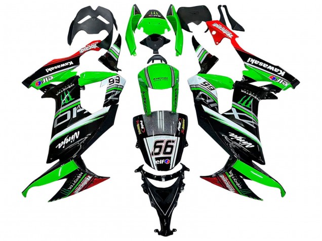 Compra Carenados Moto Kawasaki ZX10R 2008-2010 - Verde Blanco Rojo Negro Monstruo Elf 66