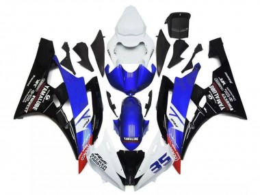 Compra Carenados Moto Yamaha YZF R6 2006-2007 - Blanco Azul Negro Brillante Yamalube Becker Carbon