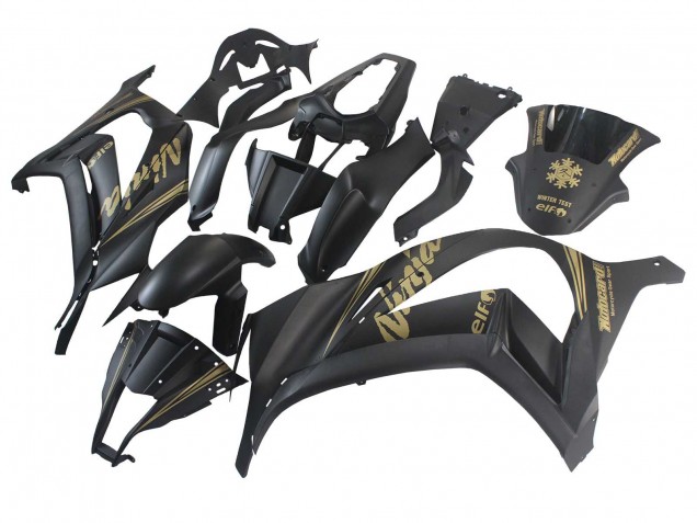 Compra Carenados Moto Kawasaki ZX10R 2011-2015 - Negro Mate Oro Nieve Elf