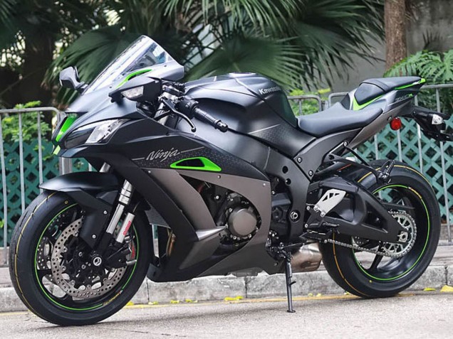 Compra Carenados Moto Kawasaki ZX10R 2011-2015 - Negro Mate Verde Blanco Honeycomb