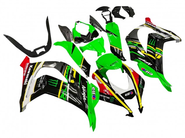Compra Carenados Moto Kawasaki ZX10R 2016-2020 - Verde Amarillo Rojo Negro Elf Monstruo
