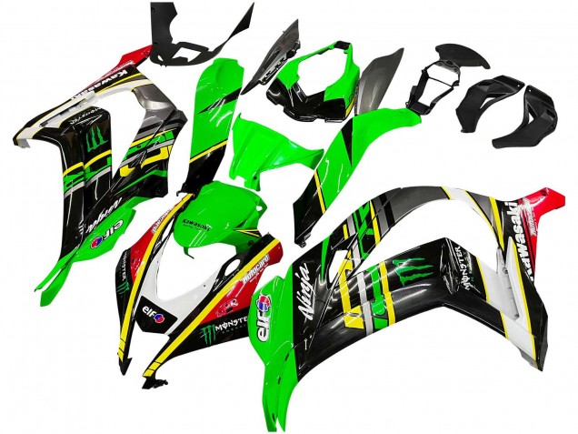 Compra Carenados Moto Kawasaki ZX10R 2016-2020 - Verde Amarillo Rojo Negro Elf Monstruo