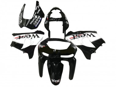 Compra Carenados Moto Kawasaki ZX6R 1998-1999 - Negro Brillante Blanco West