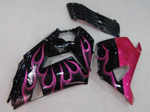 Compra Carenados Moto Kawasaki ZX14R ZZR1400 2006-2011 - Negro Brillante Rojo Rosa Llama