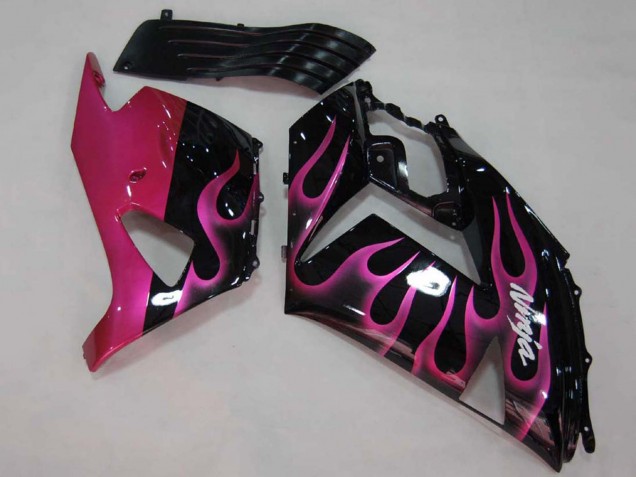 Compra Carenados Moto Kawasaki ZX14R ZZR1400 2006-2011 - Negro Brillante Rojo Rosa Llama
