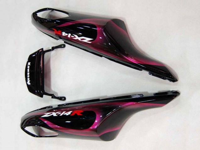 Compra Carenados Moto Kawasaki ZX14R ZZR1400 2006-2011 - Negro Brillante Rojo Rosa Llama