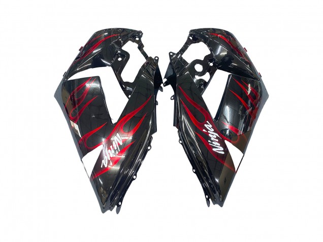 Compra Kits Carenado Moto Kawasaki ZX14R ZZR1400 2006-2011 - Negro Brillante Rojo Llama