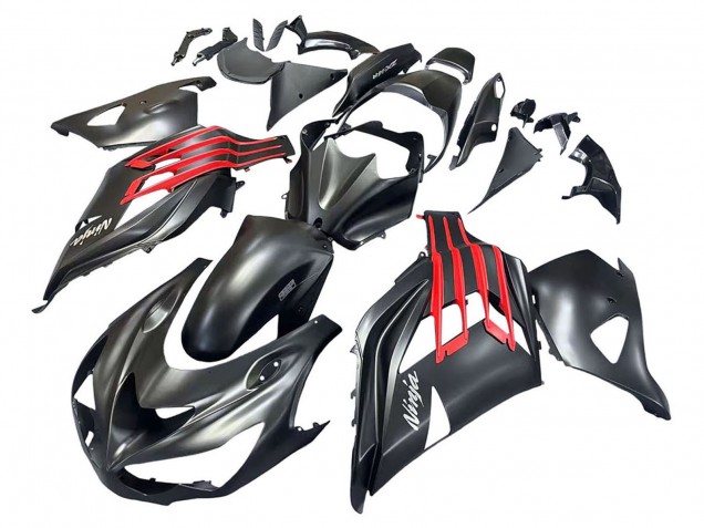 Compra Carenados Moto Kawasaki ZX14R ZZR1400 2012-2024 - Negro Mate Rojo Blanco Ninja