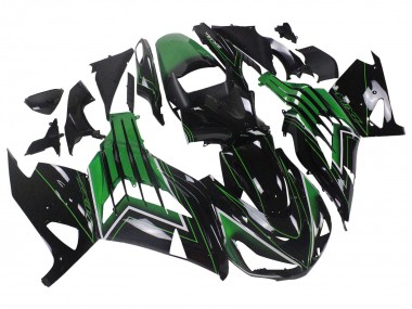Compra Carenados Moto Kawasaki ZX14R ZZR1400 2012-2024 - Verde Negro Brillante Raya