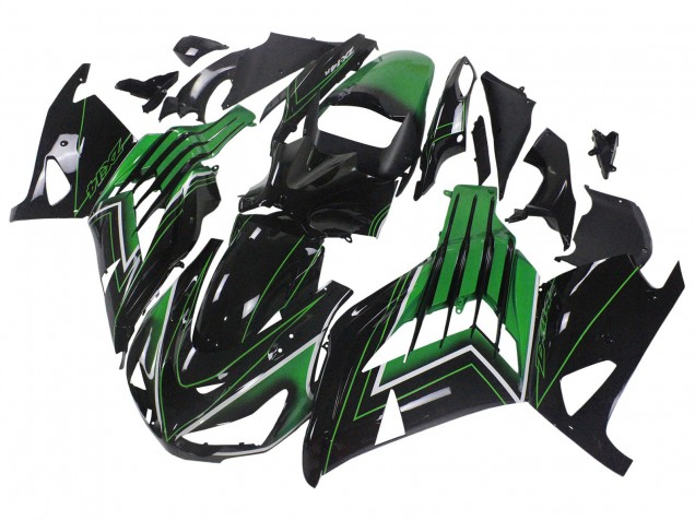 Compra Carenados Moto Kawasaki ZX14R ZZR1400 2012-2024 - Verde Negro Brillante Raya