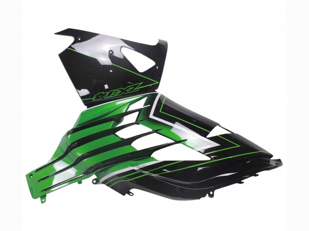 Compra Carenados Moto Kawasaki ZX14R ZZR1400 2012-2024 - Verde Negro Brillante Raya
