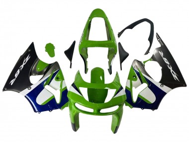 Compra Carenados Moto Kawasaki ZX6R 1998-1999 - Verde Blanco Azul Plata Negro Brillante