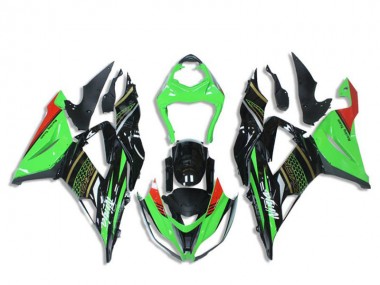 Compra Carenados Moto Kawasaki ZX6R 2013-2018 - Verde Negro Brillante Rojo Honeycomb