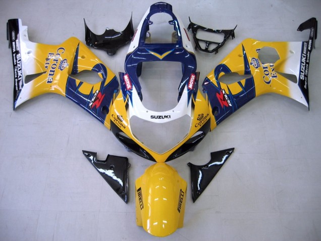 Compra Carenados Moto Suzuki GSXR1000 2000-2002 - Amarillo Azul Oscuro Blanco Motul Corona