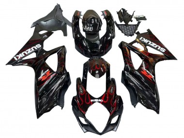 Compra Carenados Moto Suzuki GSXR 1000 2007-2008 - Negro Rojo Llama