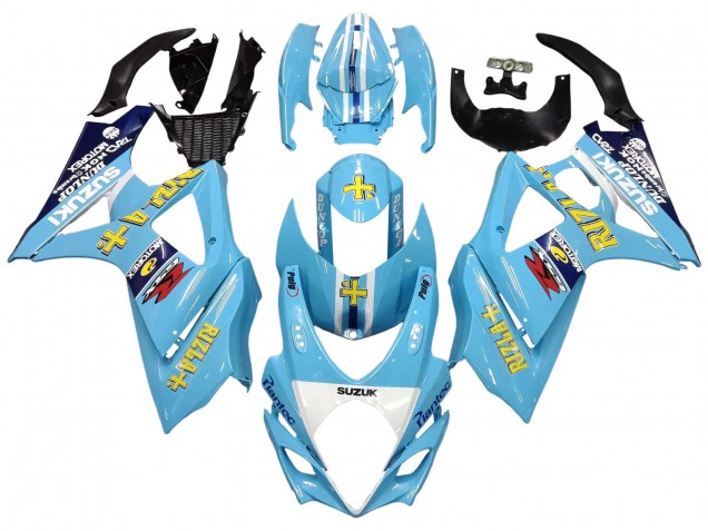 Compra Carenados Moto Suzuki GSXR 1000 2007-2008 - Azul Claro Amarillo Negro Motul Rizla