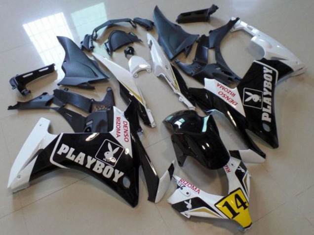 Compra Carenados Moto Honda CBR500R 2013-2015 - Blanco Amarillo Negro Brillante Playboy 14