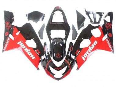 Compra Carenados Moto Suzuki GSXR 600 / GSXR 750 2004-2005 - Negro Brillante Rojo Jordan Michelin