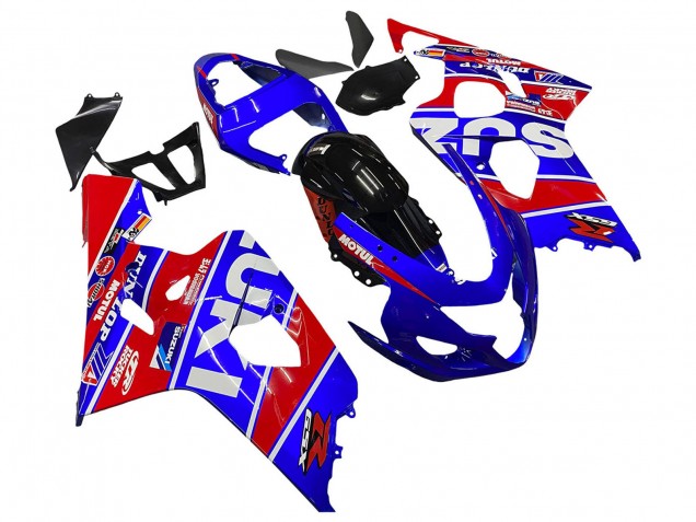 Compra Carenados Moto Suzuki GSXR 600 / GSXR 750 2004-2005 - Azul Rojo Negro Motul Dunlop