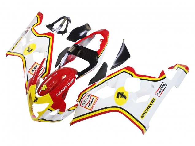 Compra Carenados Moto Suzuki GSXR 600 / GSXR 750 2004-2005 - Blanco Rojo Amarillo Michelin Texaon Heron 7
