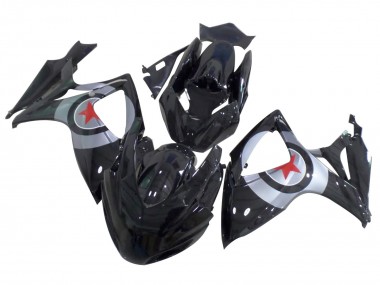 Compra Carenados Moto Suzuki GSXR 600 / GSXR 750 2004-2005 - Negro Brillante Plata Rojo Estrella