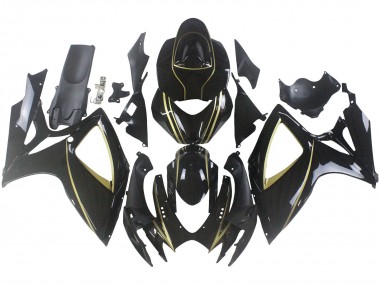 Compra Carenados Moto Suzuki GSXR 600 / GSXR 750 2006-2007 - Negro Brillante Oro Raya