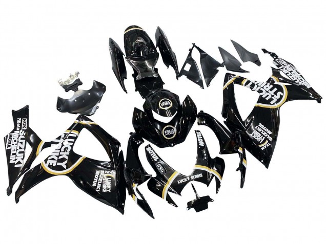Compra Carenados Moto Suzuki GSXR 600 / GSXR 750 2006-2007 - Negro Brillante Blanco Motul Lucky Strike